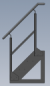 Preview: Stahltreppe Gartentreppe freistehend 4 Stufen mit Geländer B 600-​1400mm