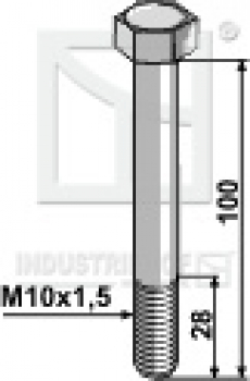 Sechskantschraube 1010093110  M10 X 1.5 X 100 mm, 10.9 passend für Mulag Milcher