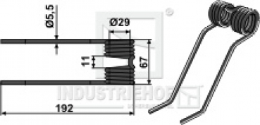 Pick-up Zinken 192-67-5.5 mm  für Claas -  Feldhechsler, Ballenpresse, Ladewagen -  Farbe Grau / Best.-Nr.  15-CLA-11