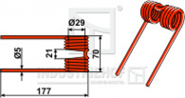Pick-Up Ladewgenzinken L 177- B 70- D 5 mm  für Deutz-Fahr - Farbe Rot / Best.-Nr.  15-DEU-12
