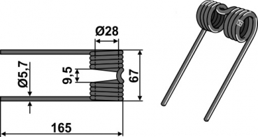 Pick-Up Zinken für Ladewgenzinken  Deutz-Fahr - Typ GP2 - 12 MP130 - 135