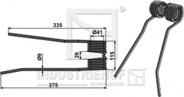Schwaderzinken, Ausführung links  L x B x S:  375 x 115 x 9 mm  für Fransgard Kompischwader:   Farbe schwarz  / Best.-Nr.  15-FRA-01
