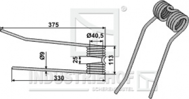 Federzinken, (Zettrechwender) Ausführung rechts  L x B x S:  375/330 x 113 x 9 mm  für PZ-Zweegers:   Farbe Beige  / Best.-Nr.  15-ZWE-02R