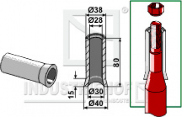 18100-9 Einschweißbuchse 80 mm für Frontlader - Silo- und Greiferzinken