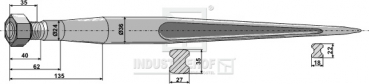 Großballenzinken 181011 Länge 1000 mm Gewinde M22 x 1.5 mm  / Profil Doppel - T