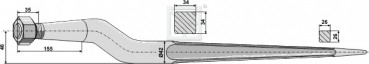 Silozinken / 181012 / Länge 1010 mm Gewinde 25 x 1.5 mm (Parmiter Shelbourne-Reynolds)