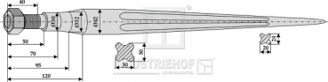 Fronladerzinken Länge 1100 mm Gewinde M27 x 1.5 / X Profil
