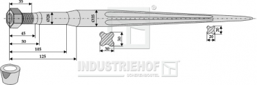 Großballenzinken 181110 Länge 1100 mm Gewinde M22 x 1.5 mm  / X Profil