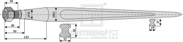 Fronladerzinken Länge 1100 mm Gewinde M28 x 1.5 Profil Doppelt - T 32/42 mm