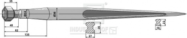 Großballenzinken 181403 Länge 1400 mm Gewinde M22 x 1.5 mm  / Profil Doppel - T