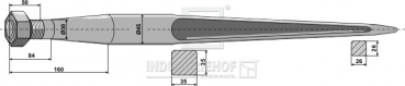 Spitzer Zinken mit konischer Mutter / Länge 800 mm Gewinde M30x2 Profil / Vierkant 35 / 35 mm