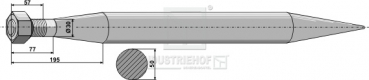 Spitzer Zinken mit konischer Mutter / Länge 800 mm Gewinde M30x2 Profil / Rund   Ø 50 mm