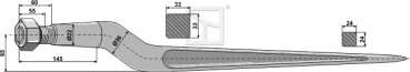 Silozinken / 18825 / Länge 810 mm Gewinde 20 x 1.5 mm  (Kverneland)