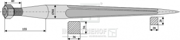 Fronladerzinken Länge 840 mm Gewinde M27 x 1.5 / Profil  Vierkant  36/36
