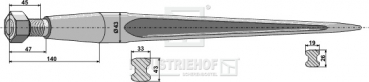 Frontladerzinken Länge 810 mm / Gewinde 28x1.5 / Profil - Doppel - T  33 / 43 mm