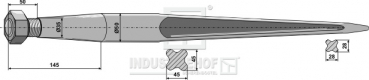 Schwerlastzinken Länge 1010 mm Gewinde M30 x 2 / X Profil  45/45 mm