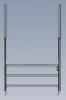 Stahltreppe 3-stufig mit Geländer Breite von 600 - 1400 mm Wandmontage