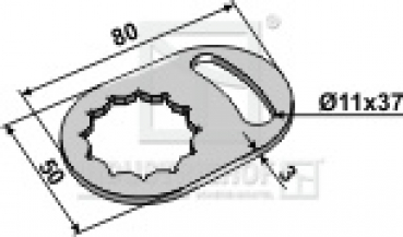 Sicherungsplatte für Schrauben 63-MUL-66  passend für Mulag Mulcher