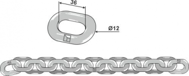 Kratzbodenkette - 12x36 - D5 Bruchkraft 110 KN