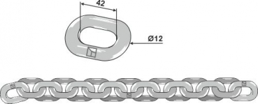 Kratzbodenkette - 12x42 - D5 Bruchkraft 110 KN