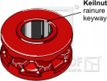 Kettennuss/Umlenkrolle für Kettenteilung  8 X 24 mm  Zähne 6  Keilnut 12 mm passend für Bergmann Streuer und diverse Hersteller