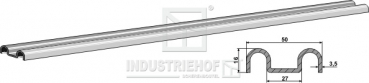 Kratzbodenleiste  B 50 / H 16 / L 1650 mm  M-Profil, gebohrt passend für Fristeinstreuer