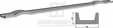 Kratzbodenleiste  U-Profil 25 X 50 X 1750 mm gewölbt, gebohrt für Mengele Streuer und diverse Hersteller