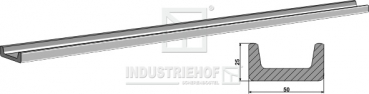 Kratzbodenleiste  U-Profil 25 X 50 X 1540 mm  gebohrt für Mengele Streuer und diverse Hersteller