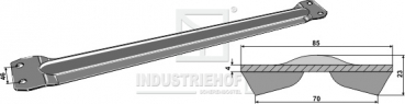 Kratzbodenleiste  B 77 / H 25 / L 860 mm  Profil: Spez.-Ausf. 4 Loch gebohrt,  passend für Welger Streuer