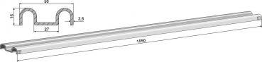 Kratzbodenleiste  M-Profil 55 X 16 X 1550 mm  gebohrt,  für Strautman Streuer