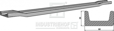 Kratzbodenleiste  U-Profil 30 X 60 X 775 mm  gekröpft, Vierkantloch für Strautman Streuer