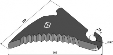 Rundballenmesser 365mm/280 passend für Claas Rollant 46C  85-111