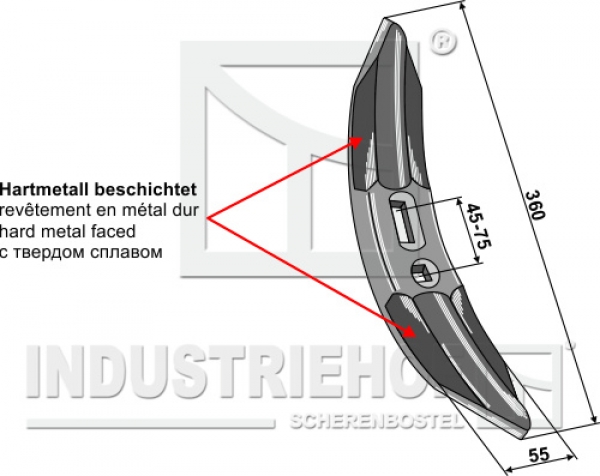 Spitzschar Hartmetall beschichtet / 101.1163-B