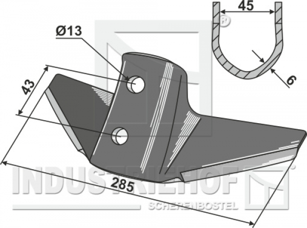 Flügelschar für System Kongskilde  (101.KON-03)