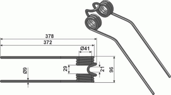 Heuwenderzinken Federzinken Kreiselheuerzinken für Deutz-Fahr / Best.-Nr.15-DEU-01