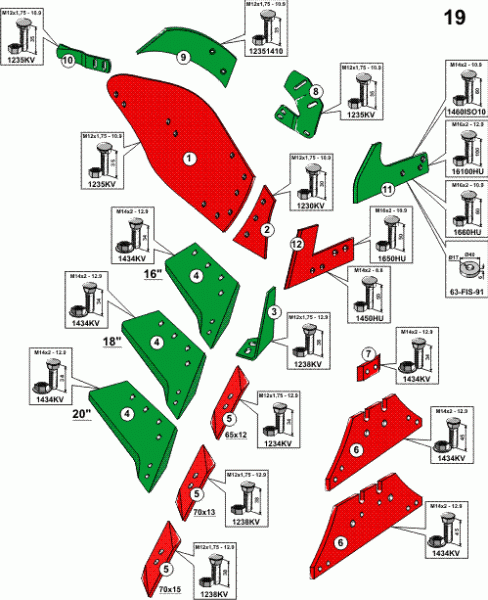 Wechselspitze 70 x15 - links (33.0079) passend zum Pflugkörper 1, 3, 5, 8, 9, 19, 28, 30, (Kverneland)