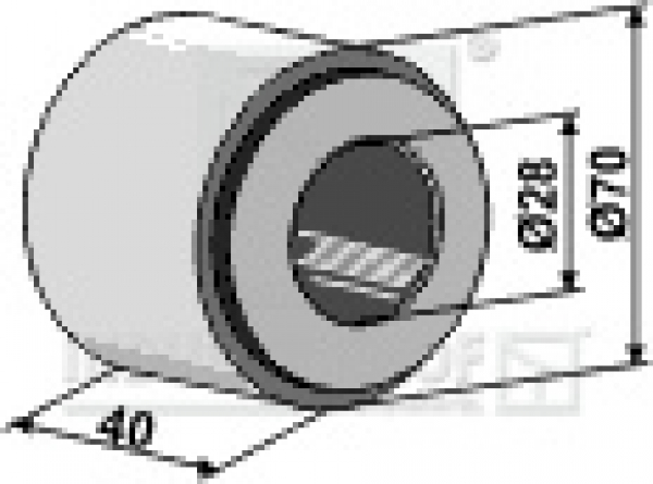 31-0152-HI  Eisenring komplett mit Hartholzlager eingepreßt - Für Wellendurchm. Ø28mm