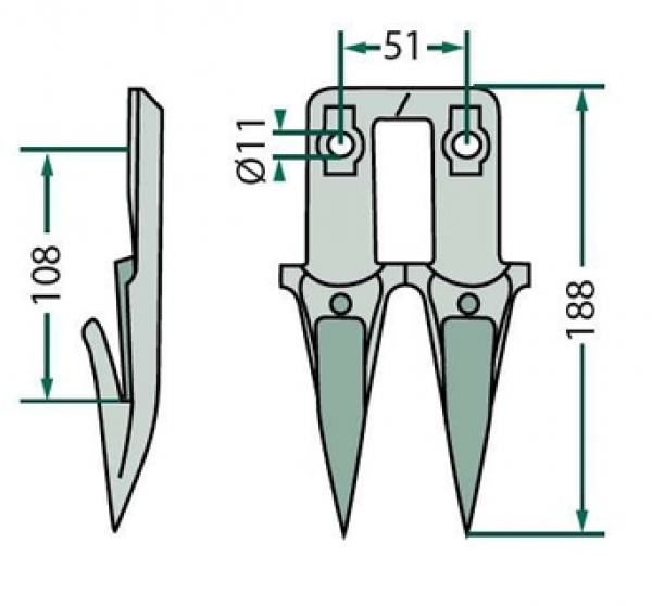 Doppelfinger - Mittelschnitt  525SS 103 F passend für Stockey & Schmitz