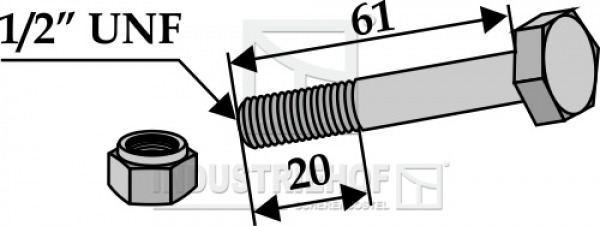 63-EPO-83 Schraube mit Sicherungsmutter - 1/2''UNF