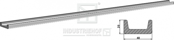Kratzbodenleisten U-Profil 40 x 20 mm Länge 6000 mm ohne Bohrungen (Meterware) für Kirchner
