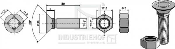 71640F10 Pflugschraube 7/16''UNF