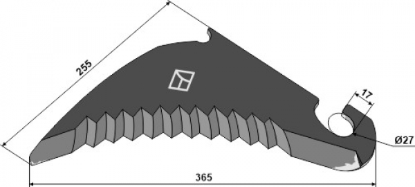 Rundballenmesser 365mm/255 passend für Claas Rollant 260K/P  85-120