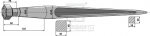 Schwerlastzinken Länge 980 / Gewinde M28x1.5 Profil Vierkant 40/40 mm