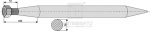Schwerlastzinken Länge 800 mm Gewinde M28 x 1.5 Profil  Rund  Ø 50 mm