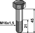 Sechskantschraube mit Feingewinde - M16x1,5 - 12.9 für Amazone Kreiseleggezinken