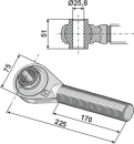 Spindel M30x3,5  Länge  170 / 225 mm Linksgewinde