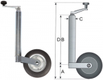 Stützrad 48mm Vollgummi 200x50 für Wohnwagen und PKW-Anhänger Tragkraft 150kg